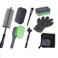 8-Piece Set Car Wheel Brush Kit Tire Brush Cleaning Brush Set Wheel Protection Paint Brush Car Wheel