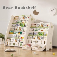 5-Tier White Bookshelf BEAR/ Grain/ Bookshelf and Toy Shelf White Bookshelf