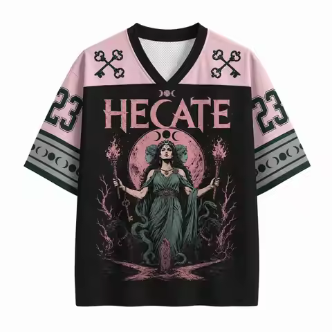 2026 Summer Fashion New Dark Gothic Hecate Moon Goddess 3D Printed Loose Street Punk Outdoor Leisure