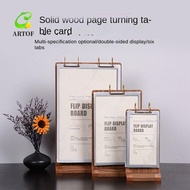 ARTOF Ads Display Stand, Multi page Wooden Holder Menu Card Holder, Multipurpose Loose leaf Aon-slip