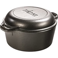 Lodge L8DD3 Cast Iron Double Dutch Oven, 5-Quart, Black