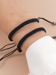 2 piezas Pulsera trenzada de pareja