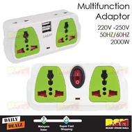 Portable Plug Socket Adapter Adaptor Dual USB Switch Charging Port/Soket Adaptor USB