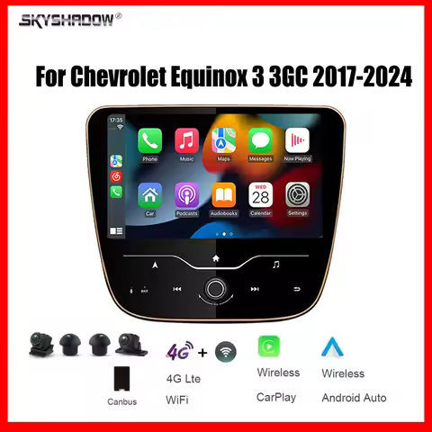 9" CarPlay Android 8 Core 12G+256G multimedia player 4G Bluetooth GPS Navigation car radio For Chevr