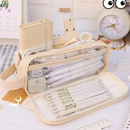 Cute Double Layer Pencil Case with Handle Large-Capacity Pencil Cases