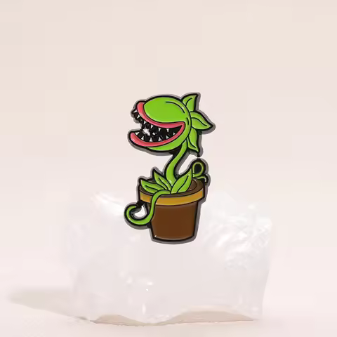 Cannibal Flower Enamel Pin Custom Venus Flytrap Plant Brooches Lapel Badge Accessories Bag Jewelry G