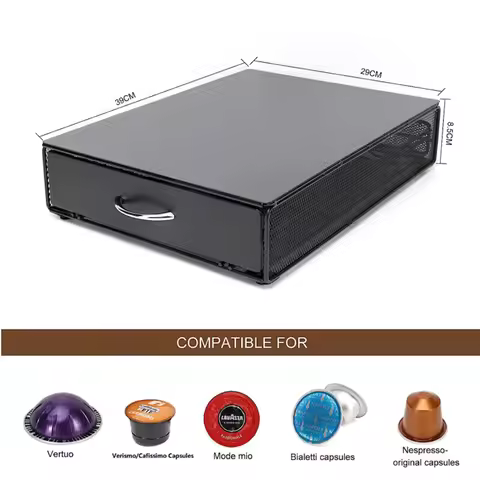 Coffee Pod Holder Storage Drawer Compatible Starbucks Verismo Nespresso Vertuo Caffitaly Lavazza Cap