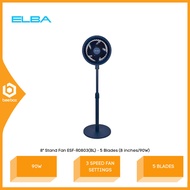 Elba 8" Stand Fan 5 Blades 8 inches 90W 3 Speed Fan Settings ESF-R0803(BL) / ESFR0803BL Kipas Berdir