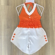 Bộ quần áo bé gái 2 dây cam quần 3 nút 8-23kg Angel Baby Thời Trang Thiết Kế