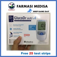 GlucoDr Auto A Blood Glucose Monitor with Strips alat cek gula darah