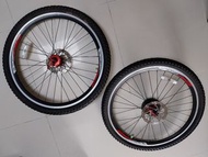 [單車零件] Trinx 26"寸鋁合金單車輪組連內外呔