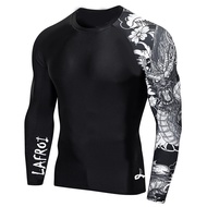 LAFROI Men's Long Sleeve SwimSuit Rush guard Fit Compression Rash Guard Sportswear Gym Clothes Fitne