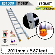 Original WINSTON ES10DR 9 Rungs Premium Aluminium Single Pole Ladder with Sirim