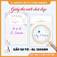50 BEAUTIFUL WRITING PAPER (A4 size - 2.5mm standard olive, 120gsm)