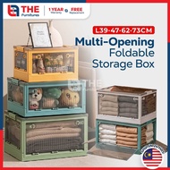 THE L39-73cm (26-143 Litre) 5 Door Opening Transparent Large Foldable Stackable Storage Box