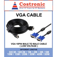 VGA Cable 15PIN Male to Male ( 30CM / 50CM / 1M / 1.8M / 3M / 5M / 10M / 15M / 20M / 30M / 40M / 50M