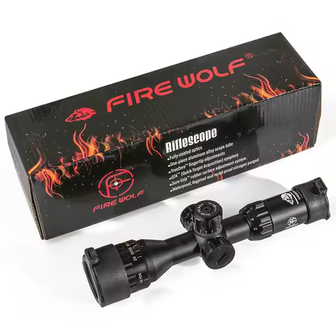 FIRE WOLF 3-9X32 Rifle Scope with Red Green Illuminated Cross Hunting Tactical Optical Scope Range A