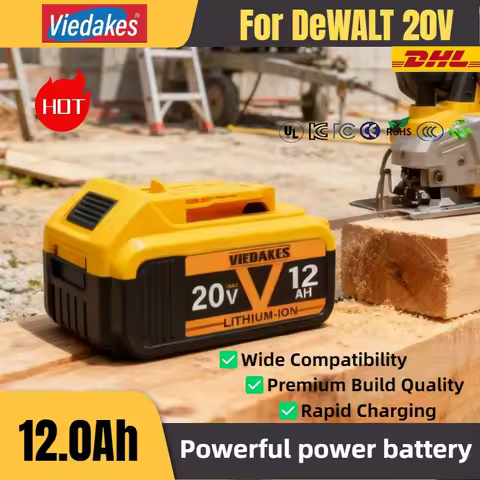 Replacement for DeWalt 18V DCB184, DCB185 Battery, Compatible 5Ah Lithium-Ion Pack with Full Protect