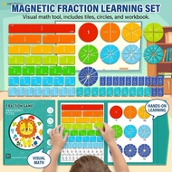 Magnetics Fraction Board Educational Math Toy for Kids 3D Numerator Denominator Learning Tool