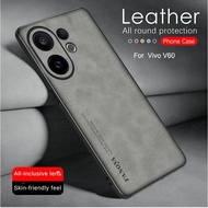 Plain Lambskin Leather Phone Case For vivo V60 6.77 inches V2511 Casing Soft Frame Protector Cover V