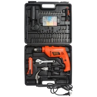 Global House BLACK+DECKER ชุดสว่านกระแทกไฟฟ้า 13มม. 550W รุ่น HD555KMPR-B1 รับประกันของเเท้