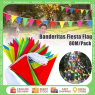 80M Colorful Triangle Flags Banderitas Fiesta Flag For Birthday Wedding Festival Party Banner