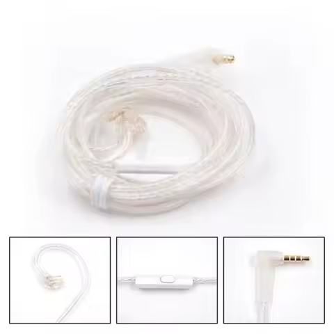Silver Plated KZ Earphones Cables Upgrade Cable 3.5MM 2PIN KZ Headphones Wire With Microphone High-P