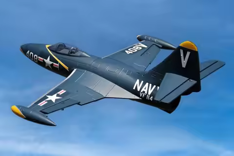 Freewing F9F Panther 4S Blue 64mm EDF Jet PNP F9F-5 F9F V2 F-9F RC Airplane Model