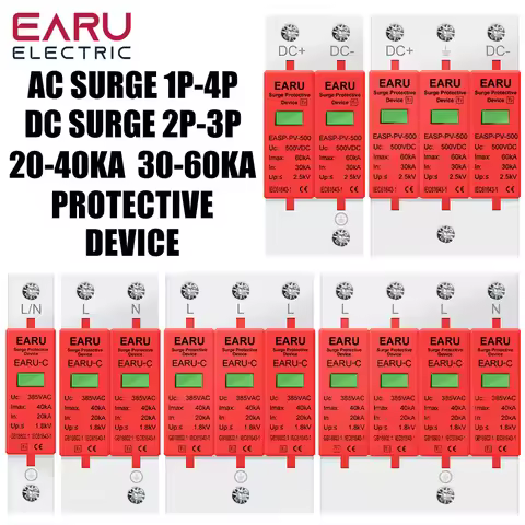 Power Surge Protective Device SPD Arrester Low Voltage House 1/2/3/4 Pole Surge Voltage Protection D