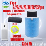 【blue-detached】Original and Authentic Replacement Compatible with Xiaomi 2/2S/2H/2C/3H/3C/3S/pro Filter Air Purifier Accessories High Quality HEPA&amp;Active Carbon High-Efficiency A