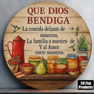 [2D Flat] Vintage Plaque with the theme of "Blessings", measuring 8x8 inches, perfect for home décor