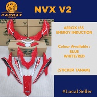 Rapido NVX V2 Aerox-155 Energy Induction Coverset ( Sticker Tanam) White/Red