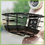 [BaositybbMY] Front Cycle Basket Slotted Holes Cycle Wire Basket Cycle Gear Rounded Corners Black