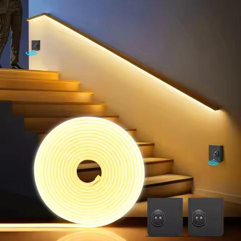 5M 24V Portable PIR Motion Sensor Switch Build-in Battery LED Neon Night Light with RF Reciever For 