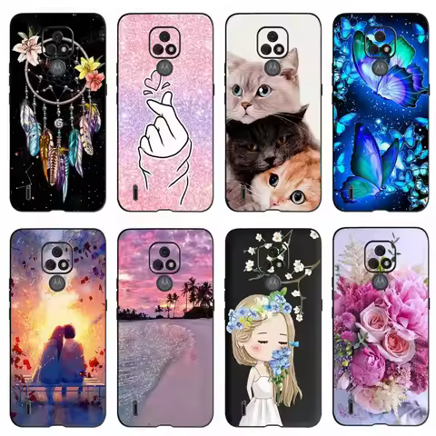 For Motorola Moto E7 Case Moto E7 Plus Cute Cartoon Cat Cover Phone Cases For Motorola Moto E7 Power