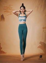 ชุดโยคะลายหนีบผีเสื้อ ชุดโยคะ Pilates ฟิตเนส แขนกุด ทรงเข้ารูป สำหรับผู้หญิง ชุดกีฬา ชุดโยคะ ชุดกีฬา