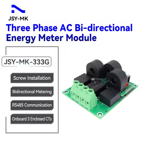 JSY-MK-333G 50A 3P4W AC Bi-directional Energy Meter Module RS485 Screw Installation For Solar Router