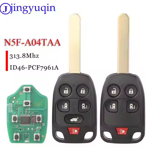 Jingyuqin N5F-A04TAA 5/6 Button Remote Car Key 313.8Mhz ID46 For Honda Odyssey EX 2011 2012 2013 201