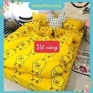 Ga trải giường cotton poly bọc đệm 1m4x2m mẫu bơ xanh nhạt