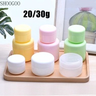 SHOOGOO 2pcs Face Cream Jar, Refillable Plastic Makeup Jar,  Colorful 20g 30g Travel Bottle Travel