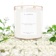 เทียนหอม กลิ่น V.Jasmin มะลิ อบอุ่น 300g / 10.14 oz (45 - 55 hours) Double wicks candle Soy Wax scented candle