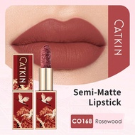 Catkin Rouge กลิ่น Semi-Matte แกะสลัก ลิปสติก, กันน้ำ ติดทนนาน สาตินเรียบเนียน นุ่มนวล ลิปสติก CO168