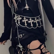 Meet. You.dark Lolitains Cyberpunk Gothic Cross Waist Chain Belt Accessories co