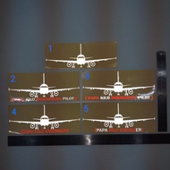 Cutting Sticker for Airplanes, PAPA KILO, Indonesia Pilots, Enggineer, Instructors, Flight Attendant