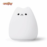 YOLANDA Night Lamp, Tap Control Battery Powered LED Night Light, Cute Cat Breathing Mode 7 Colors Ni