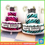 Birthday cake balloons in many designs, 3-layer cake balloons, Micky, Cupcake TrangTriSinhNhat