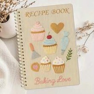 A5 Spiral Bound Recipe Book - Elegant Kitchen Journal With Cooking Tool Icons And Recipe Note Areas,