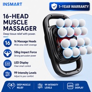 16-Heads Fascia Gun High-Frequency Vibration Body Massage Gun Back and Waist Massager Neck Shoulder 