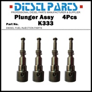 4Pcs Plunger and Barrel Assembly K333 140163-4120 8980490360 for ISUZU Tractor 4LE1 / Hitachi 4LE2 Z