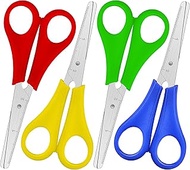 Kids Scissors 5-inch Blunt Scissors Safety Scissors 4 Pack Kid Scissors Right and Left Handed Scisso